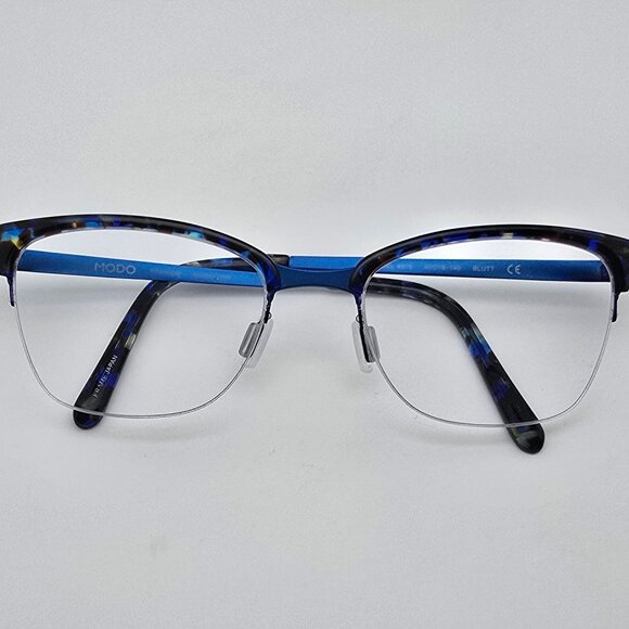 Modo 4515 Blue Tortoise Titanium Semi-Rimless Eyeglasses Frame Japan 51-18-140 - Picture 11 of 13
